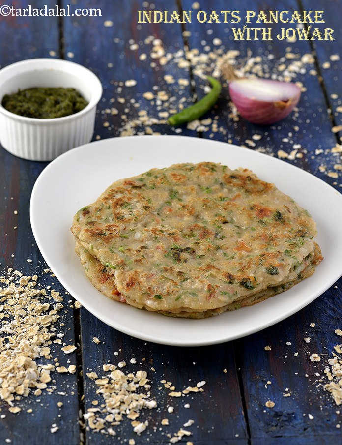 ओट्स पैनकेक रेसिपी | ज्वार ओट्स पैनकेक | Indian oats pancake with jowar in hindi